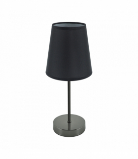 Lampka stołowa FATIMA E14 BLACK, czarna, klasyczna, metalowa podstawa, Struhm 04830