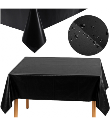Obrus foliowy dekoracyjny, 137x274cm, czarny, plamoodporny, wodoodporny, Ruhhy 26569 18498