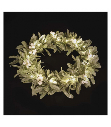 Dekoracje - wianek jemioła 25 LED, 3xAA, ciepła biel, IP20, timer EMOS DCTW28