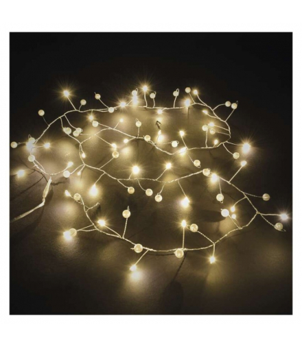 Dekoracje - girlanda 40 LED , perły, 1,2 m, 3xAA, ciepła biel, IP20, timer EMOS DCGW15