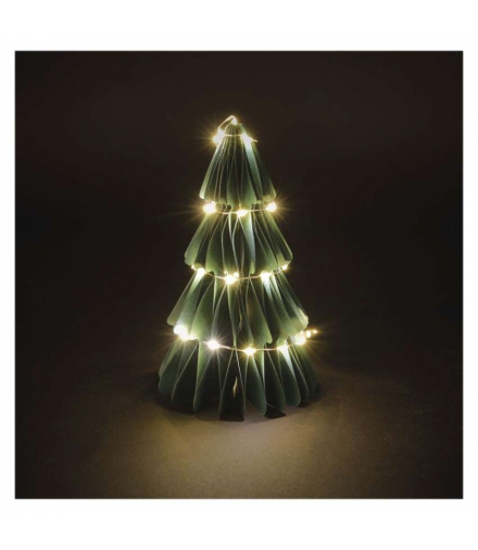 Dekoracje - choinka papierowa 35 LED, 30 cm, ciepła biel, 3× AA, IP20, timer EMOS DCAW22