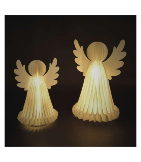 Dekoracje - anioły papierowe 2x 10 LED, 2 szt., 28 i 38 cm, ciepła biel, IP20, timer EMOS DCAW23