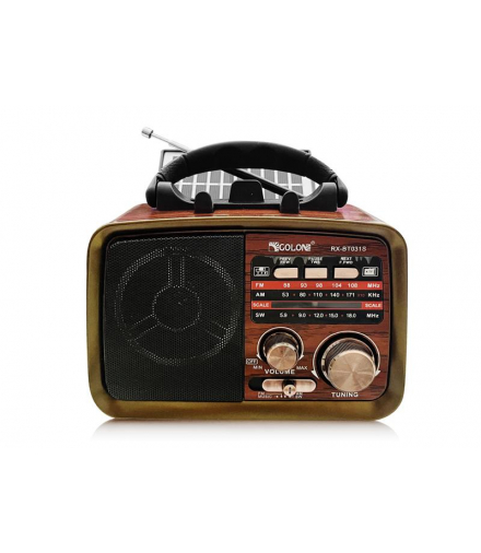 Radio przenośne RX-BT031 z panelam solarnym, FM, Bluetooth, USB, SD akumulator 18650 LXRXBT031SG