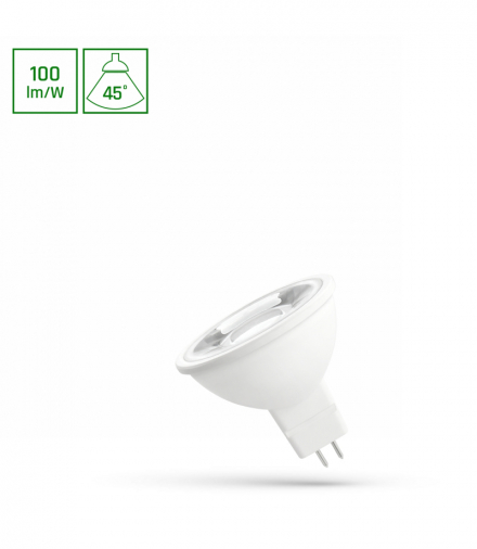 LED MR16 12V 4W SMD 45 st CW z soczewką SPECTRUM WOJ+14097_45ST