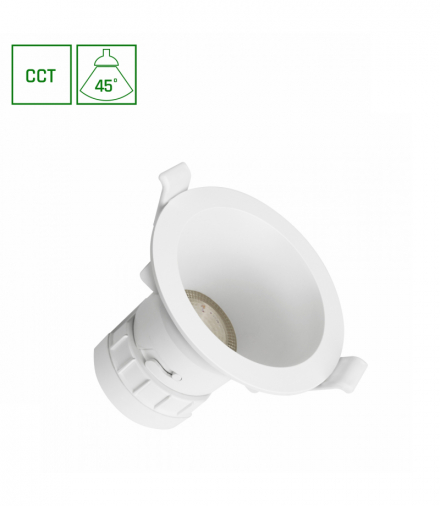 FIALE CORE COMPLETE DOWNLIGHT 7W CCT 230V 45ST IP20 UGR19 FI90X85MM BIAŁY OKRĄGŁA Spectrum SLI043030CCT_PW
