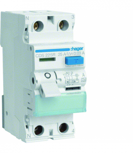 RCCB Wyłącznik różnicowoprądowy 1P+N 25A30mA Typ A QuickConnect lewy N