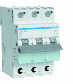 Hager MBS306 – Wyłącznik nadprądowy 3P B 6 A Icn 6 kA QuickConnect DIN