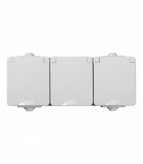 Gniazdo zasilające francuskie z ochroną styków TEKNO IP65GR GN3x2P+Z szary Kanlux 39225