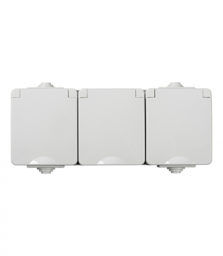 Gniazdo zasilające francuskie z ochroną styków TEKNO IP65GR GN3x2P+Z szary Kanlux 39225