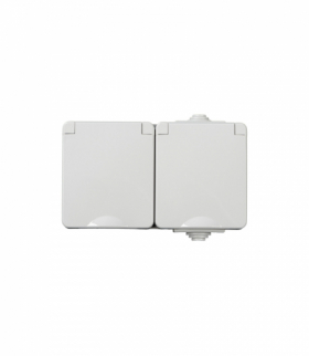 Gniazdo zasilające francuskie z ochroną styków TEKNO IP65GR GN2x2P+Z szary Kanlux 39224