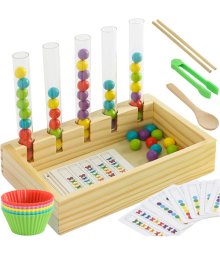 Sorter, układanka edukacyjna, liczenie, drewniana, montessori, nauka liczenia, kolorów, Kruzzel 26672 18433