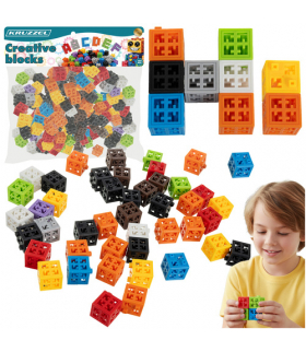 Kreatywne, przestrzenne klocki konstrukcyjne 2x2x2xcm, 3D, dla dzieci, 160 elementów, Kruzzel 26377 18499
