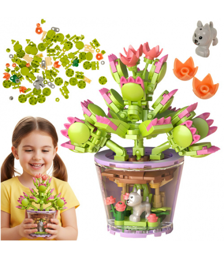 Klocki konstrukcyjne 3D Kwiaty, kreatywny zestaw dla dzieci, kwiat, 172 elementy, Iso Trade 26459 18530