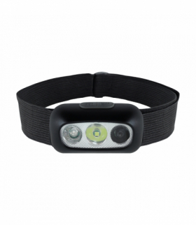 Akumulatorowa latarka czołowa LED, REMI, ładowalna USB-C, 3W, 220lm, 6500K, czarna Struhm 04867