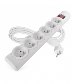 Listwa przeciwprzepięciowa EMOS, 6 gniazd, 3m, bezpiecznik 10A, Gwarancja 2000€, biała EMOS P54016