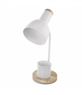 Lampa biurkowa POPPY na żarówkę E27, biała EMOS Z7640W