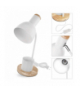 Lampa biurkowa POPPY na żarówkę E27, biała EMOS Z7640W