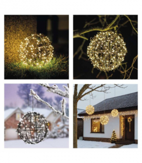 Dekoracja, kula, 200LED, 20cm, ciepła biel, IP44 EMOS DCTW33