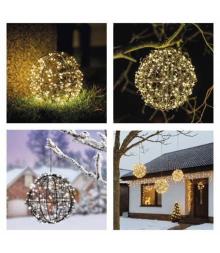 Dekoracja, kula, 200LED, 20cm, ciepła biel, IP44 EMOS DCTW33
