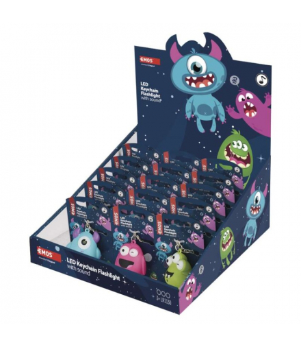 Brelok LED monsterki, 18 szt., display box EMOS P4721