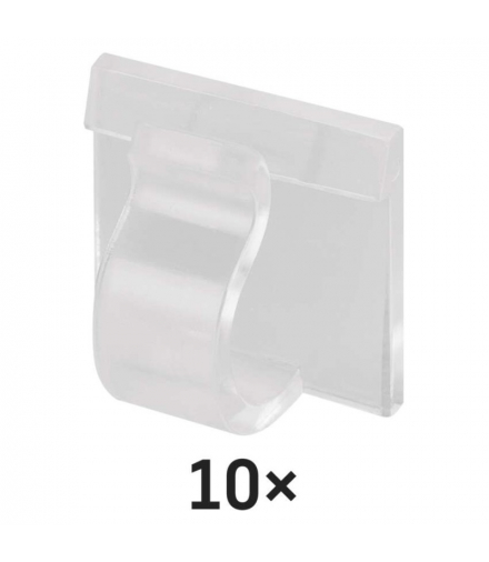 Haczyk samoprzylepny do lampek choinkowych, 10szt. uchwyt przyklejany do oświetlenia łańcuchowego, hak do dekoracji, pojedynczy, wewnętrzny, transparentny EMOS DCH001