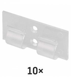 Haczyk samoprzylepny do lampek choinkowych, 10szt. uchwyt przyklejany do oświetlenia łańcuchowego, hak do dekoracji, podwójny, wewnętrzny, transparentny EMOS DCH002