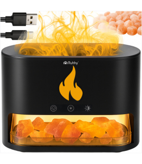 Dyfuzor zapachowy, aromatoterapia do olejków, nawilżacz, efekt kominka, zapach, mgiełka i płomień kominka w jednym urządzeniu 250ml Ruhhy 26417 18561