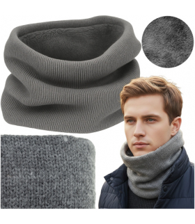Komin męski na szyję, szary, uniwersalny rozmiar, ciepły, stylowy Trizand 20674 18560