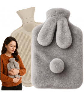 Termofor, ogrzewacz gumowy w pokrowcu 1,8L, pluszowy króliczek, pokrowiec na wodę, Ruhhy 26383 18574