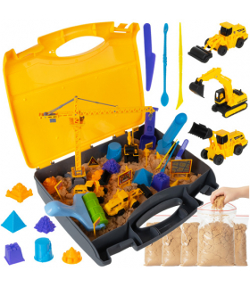 Zestaw małego budowlańca, konstrukcyjny z piaskiem kinetycznym, kreatywny zestaw z piaskiem, XXL, piaskownica Iso Trade 26766 18628