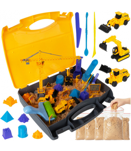 Zestaw małego budowlańca, konstrukcyjny z piaskiem kinetycznym, kreatywny zestaw z piaskiem, XXL, piaskownica Iso Trade 26766 18628