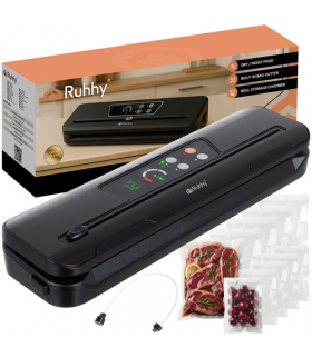 Zgrzewarka próżniowa do żywności, świeżość na dłużej, 80kPa, szybkie pakowanie, nożyk przesuwny, + worki i folia w zestawie, Ruhhy 24755 18673