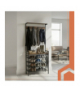 Regał stojący z wieszakiem 189cm, metalowa rama loft, 4 półki na buty i kosze + górna półka, 5 podwójnych haczyków, stabilny organizer do przedpokoju, Ruhhy 27035 18666