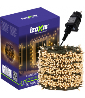 Lampki choinkowe 500 LED, ciepłe białe, 35m, IP44, 8 trybów, przenieś swój dom w magiczny nastrój świąt, Izoxis flash 24898 18672