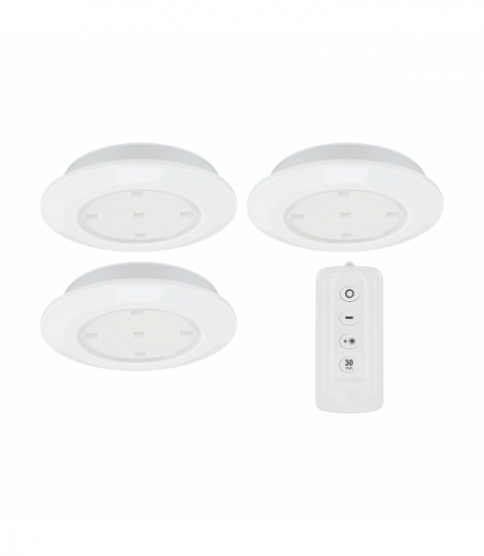 Zestaw 3 opraw bateryjnych, ściemnianych z pilotem, LED SUDOKU LED C 3x1W, 270lm, NW neutralny 4000K, biały Struhm 04847