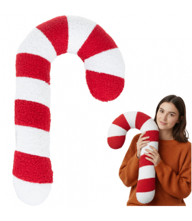 Dekoracja świąteczna Cukierek, świąteczna laska, lizak, poduszka biało-czerwona, miękka ozdoba na Boże Narodzenie Ruhhy 27032 18710