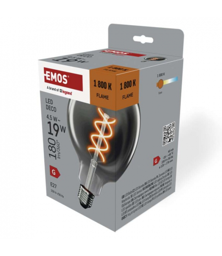 Żarówka LED DECO SMOKED G125 E27 4,5 W (19 W) 180 lm flame EMOS Z58311