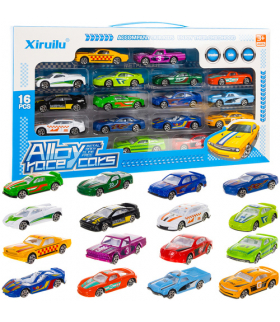 Samochodziki, metalowe resoraki, zestaw 16 kolorowych autek dla dzieci 1:64, Iso Trade 26319 18713