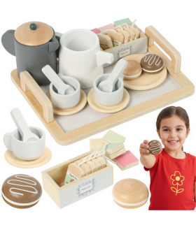 Drewniany zestaw do herbaty dla dzieci, 16 elementów, Kruzzel 26543 18723