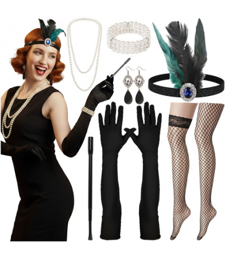 Strój damy, zestaw 9 elementów, przebranie na bal karnawałowy, Ruhhy 26273 18719