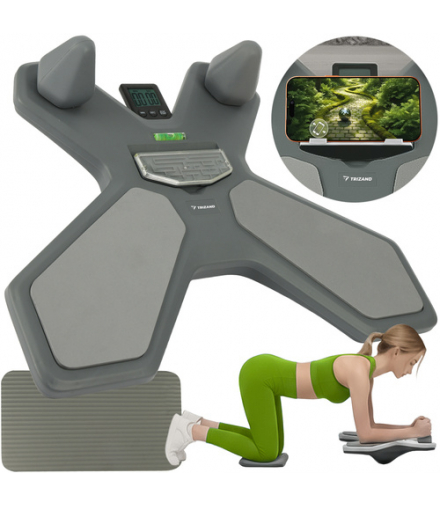 Wielofunkcyjna deska do balansowania z licznikiem, z odwracalnym panelem i poziomicą do kompleksowego treningu mięśni brzucha, Trizand 26946 18727