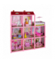 Domek dla lalek, Willa dla lalek, 3-poziomowy z balkonem + lalka + 22 mebelki Iso Trade 27054 18737