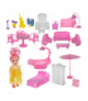 Domek dla lalek, Willa dla lalek, 3-poziomowy z balkonem + lalka + 22 mebelki Iso Trade 27054 18737