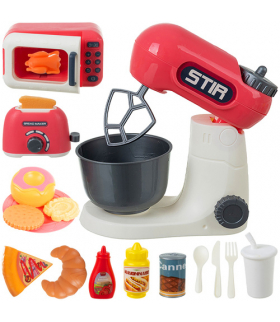 Zestaw akcesoriów kuchennych dla dzieci 26 elementów, mikser, toster, mikrofalówka, akcesoria Iso Trade24902 18738