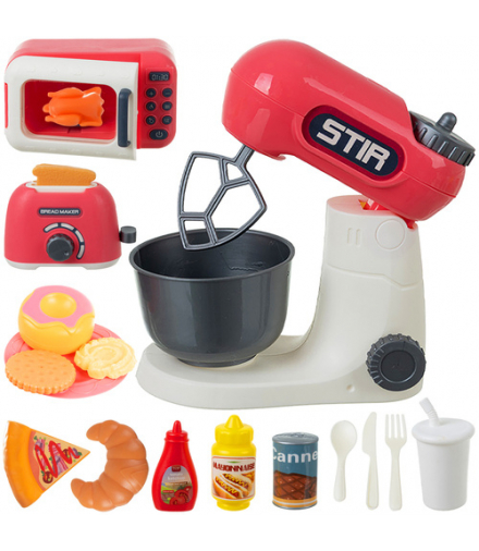 Zestaw akcesoriów kuchennych dla dzieci 26 elementów, mikser, toster, mikrofalówka, akcesoria Iso Trade24902 18738