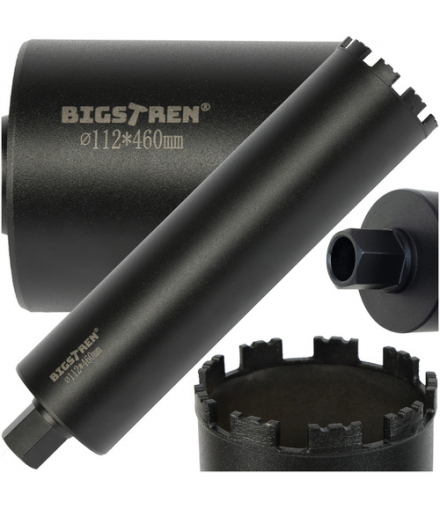 Wiertło koronowe diamentowe otwornica 112×460mm, 1.1/4 UNC do betonu, gresu, kamienia, Bigstren 27083 18743