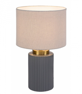 Lampa stołowa Glovy 1xE14, popielata ceramika, klosz tekstylny, biały Rabalux 74045