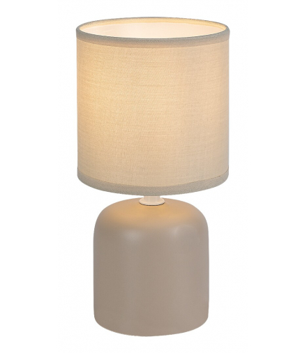 Lampa stołowa Daphni 1xE14, beżowa cerammika, klosz tekstylny, beżowy, Rabalux 74053