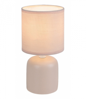 Lampa stołowa Daphni 1xE14, różowa ceramika, klosz tekstylny, różowy, Rabalux 74057