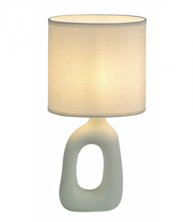 Lampa stołowa Sylira 1xE14, biała ceramika, klosz tekstylny biały, Rabalux 74070
